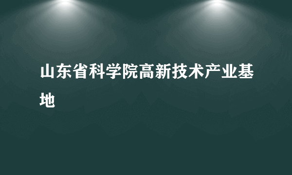 山东省科学院高新技术产业基地