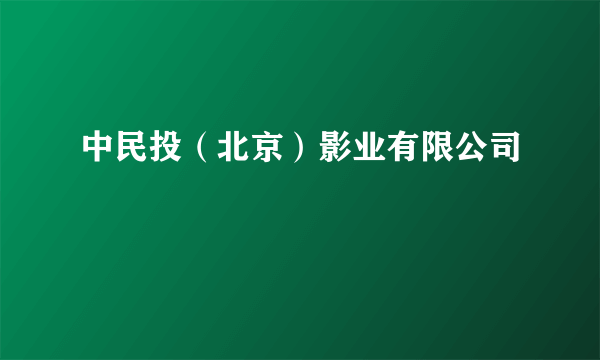 中民投（北京）影业有限公司