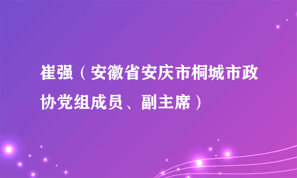 崔强（安徽省安庆市桐城市政协党组成员、副主席）