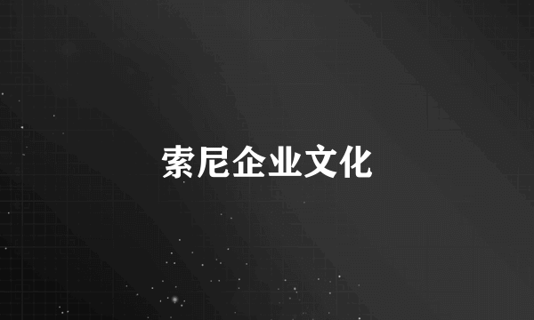 索尼企业文化