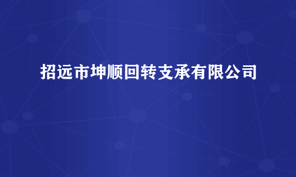 招远市坤顺回转支承有限公司