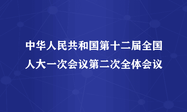 中华人民共和国第十二届全国人大一次会议第二次全体会议