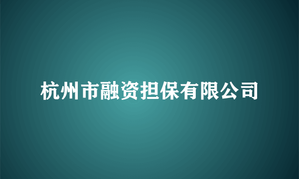 杭州市融资担保有限公司