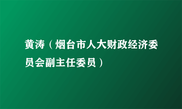 黄涛（烟台市人大财政经济委员会副主任委员）