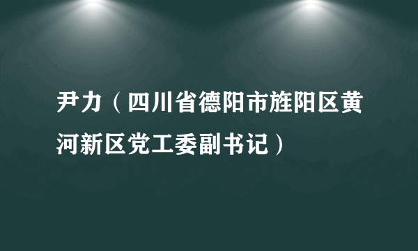 尹力（四川省德阳市旌阳区黄河新区党工委副书记）