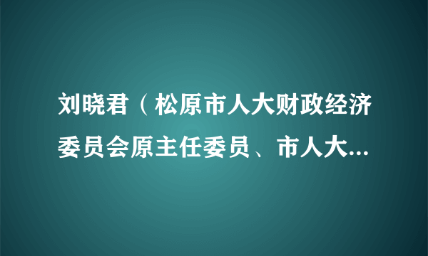 刘晓君（松原市人大财政经济委员会原主任委员、市人大常委会预算工作委员会原主任）