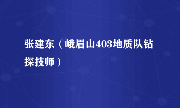 张建东（峨眉山403地质队钻探技师）