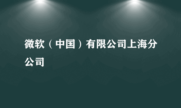 微软（中国）有限公司上海分公司