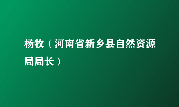 杨牧（河南省新乡县自然资源局局长）