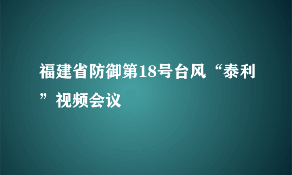 福建省防御第18号台风“泰利”视频会议