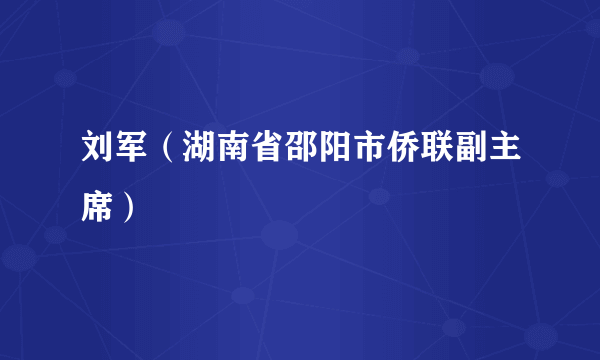 刘军（湖南省邵阳市侨联副主席）