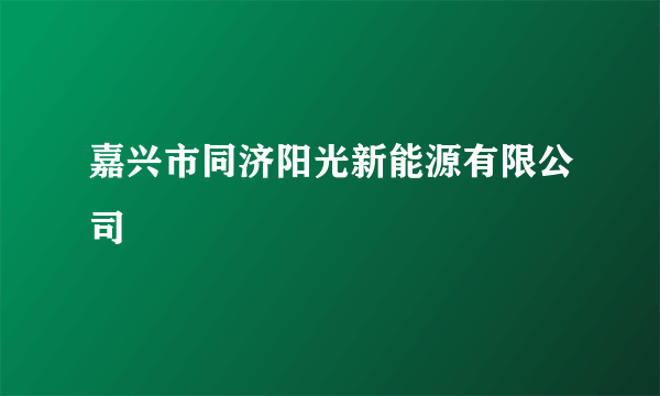 嘉兴市同济阳光新能源有限公司