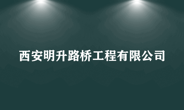 西安明升路桥工程有限公司