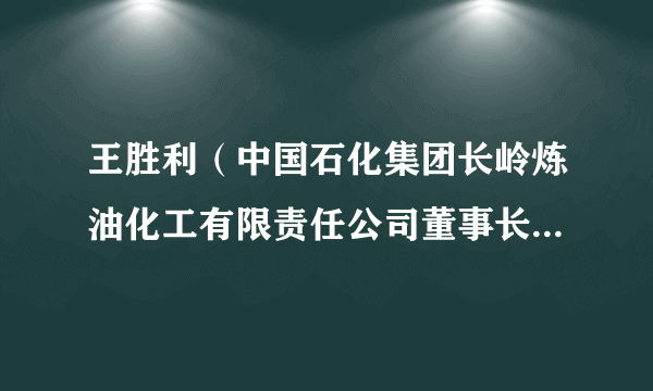 王胜利（中国石化集团长岭炼油化工有限责任公司董事长、党委副书记）