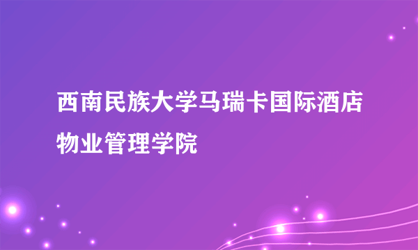 西南民族大学马瑞卡国际酒店物业管理学院