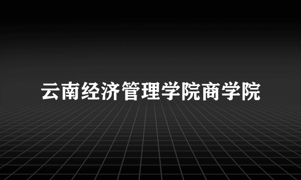 云南经济管理学院商学院