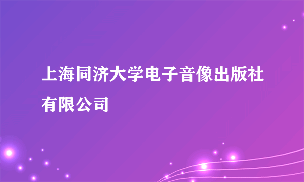 上海同济大学电子音像出版社有限公司