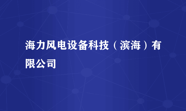 海力风电设备科技（滨海）有限公司