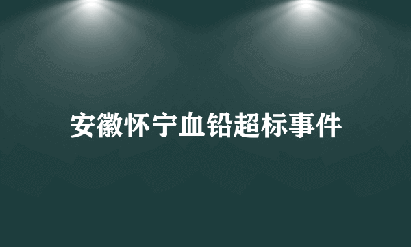 安徽怀宁血铅超标事件