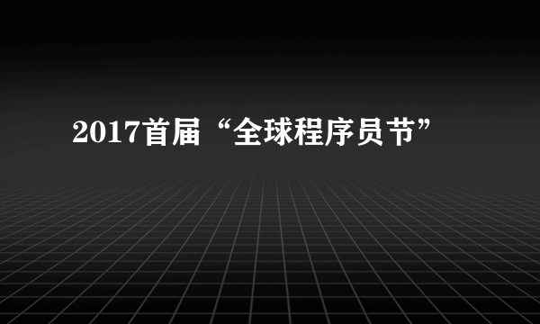 2017首届“全球程序员节”