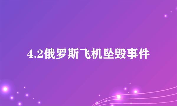 4.2俄罗斯飞机坠毁事件