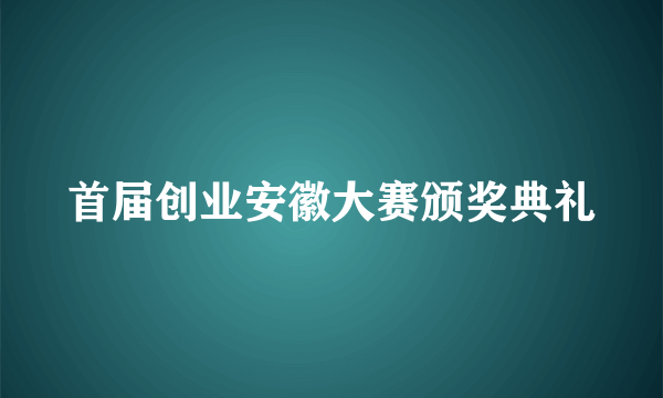 首届创业安徽大赛颁奖典礼