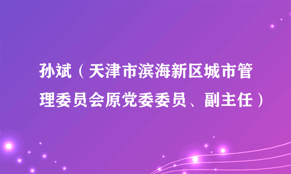 孙斌（天津市滨海新区城市管理委员会原党委委员、副主任）