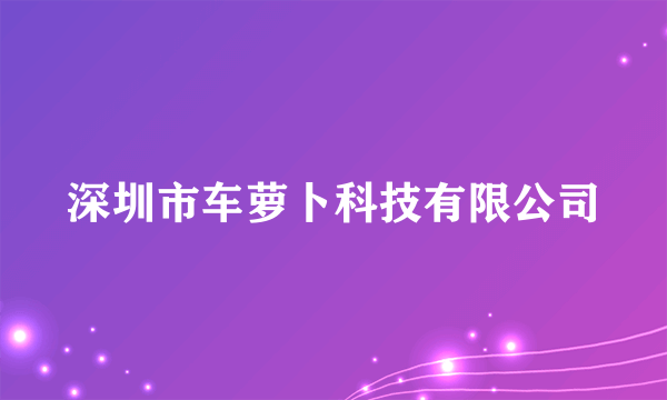 深圳市车萝卜科技有限公司