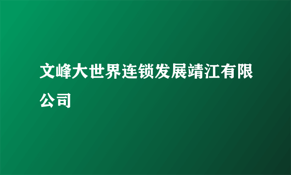 文峰大世界连锁发展靖江有限公司