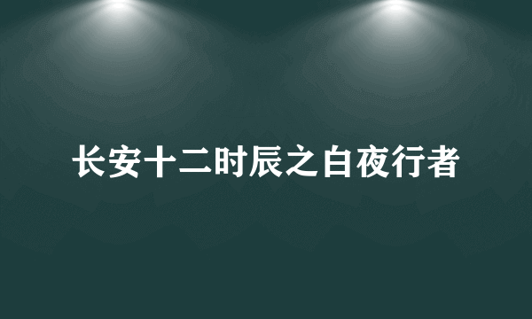 长安十二时辰之白夜行者