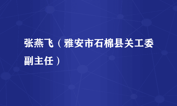 张燕飞（雅安市石棉县关工委副主任）