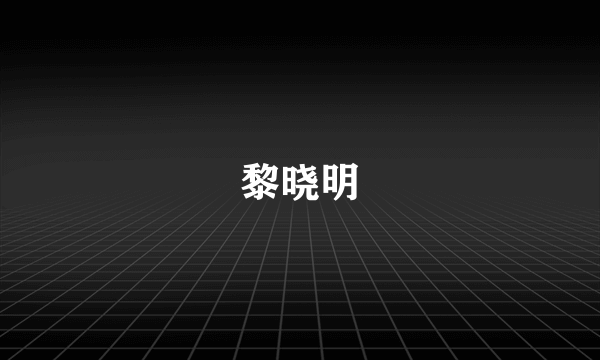 黎晓明