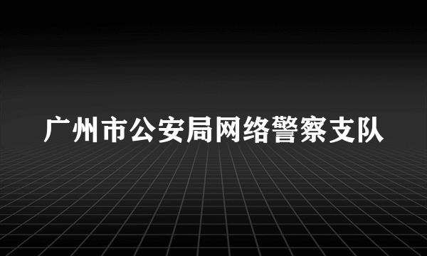 广州市公安局网络警察支队