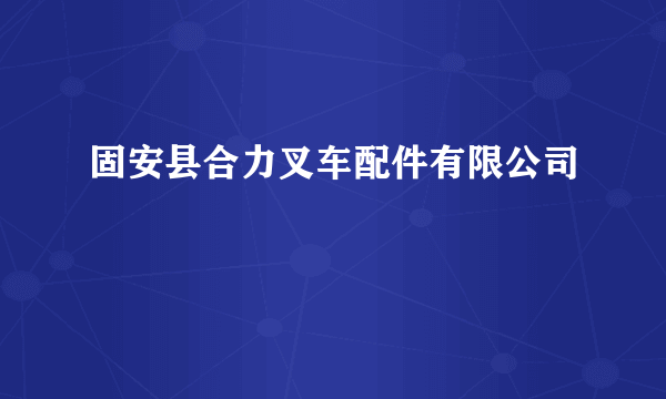 固安县合力叉车配件有限公司