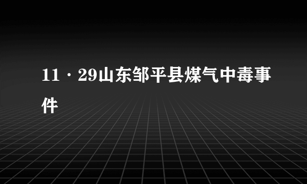 11·29山东邹平县煤气中毒事件