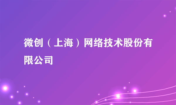 微创（上海）网络技术股份有限公司