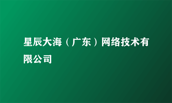 星辰大海（广东）网络技术有限公司