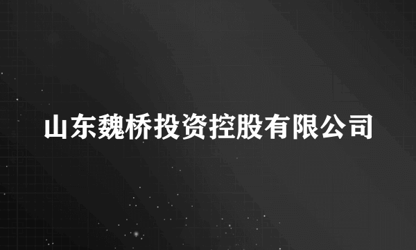 山东魏桥投资控股有限公司