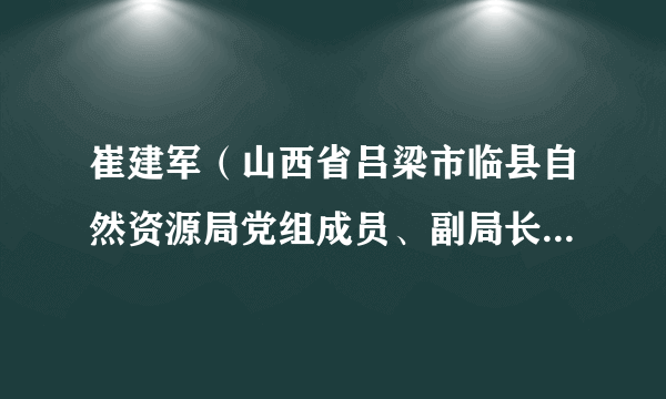 崔建军（山西省吕梁市临县自然资源局党组成员、副局长、兼任临县土地整治开发有限公司董事长）