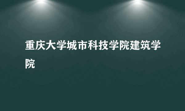 重庆大学城市科技学院建筑学院