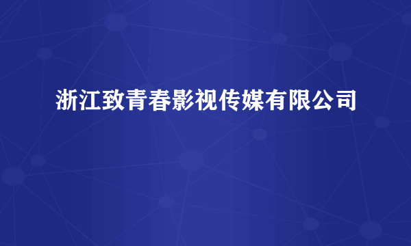 浙江致青春影视传媒有限公司