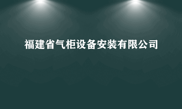 福建省气柜设备安装有限公司