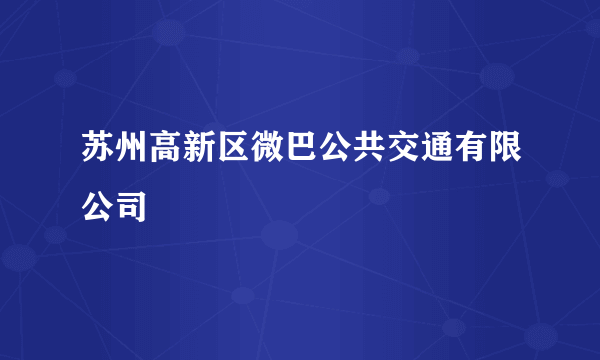 苏州高新区微巴公共交通有限公司