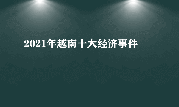 2021年越南十大经济事件