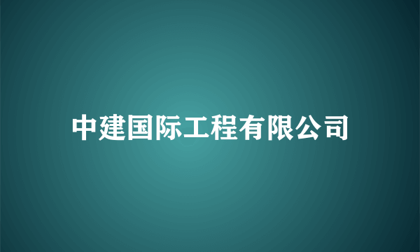 中建国际工程有限公司