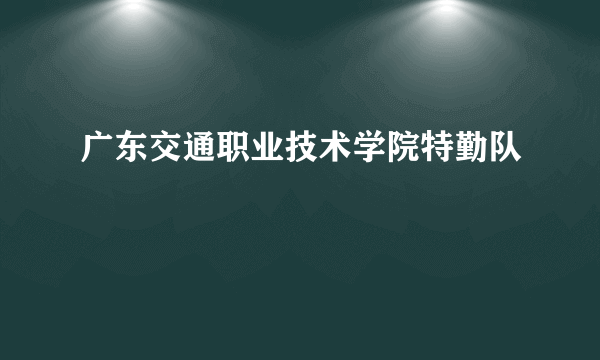 广东交通职业技术学院特勤队