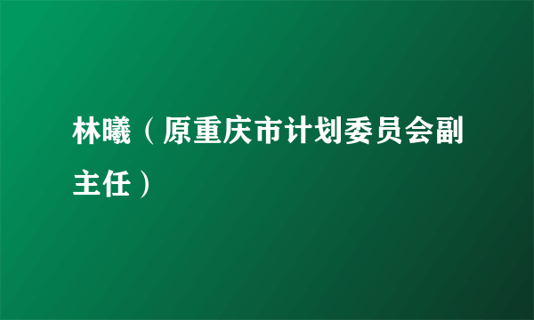 林曦（原重庆市计划委员会副主任）