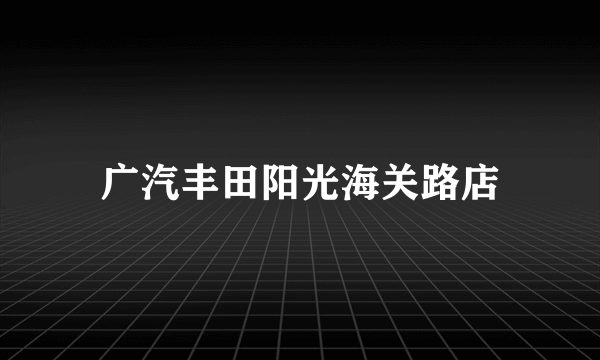 广汽丰田阳光海关路店