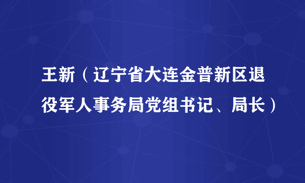 王新（辽宁省大连金普新区退役军人事务局党组书记、局长）