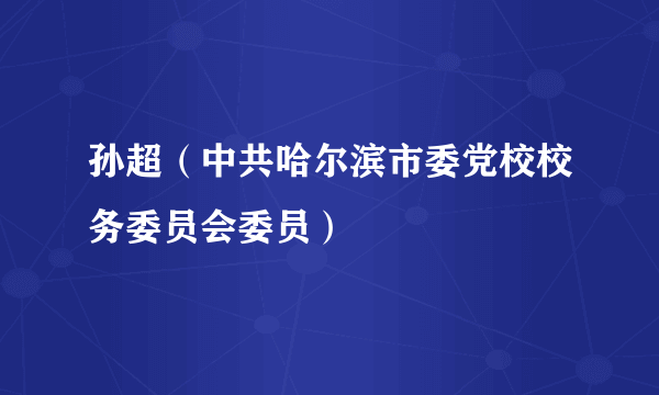 孙超（中共哈尔滨市委党校校务委员会委员）